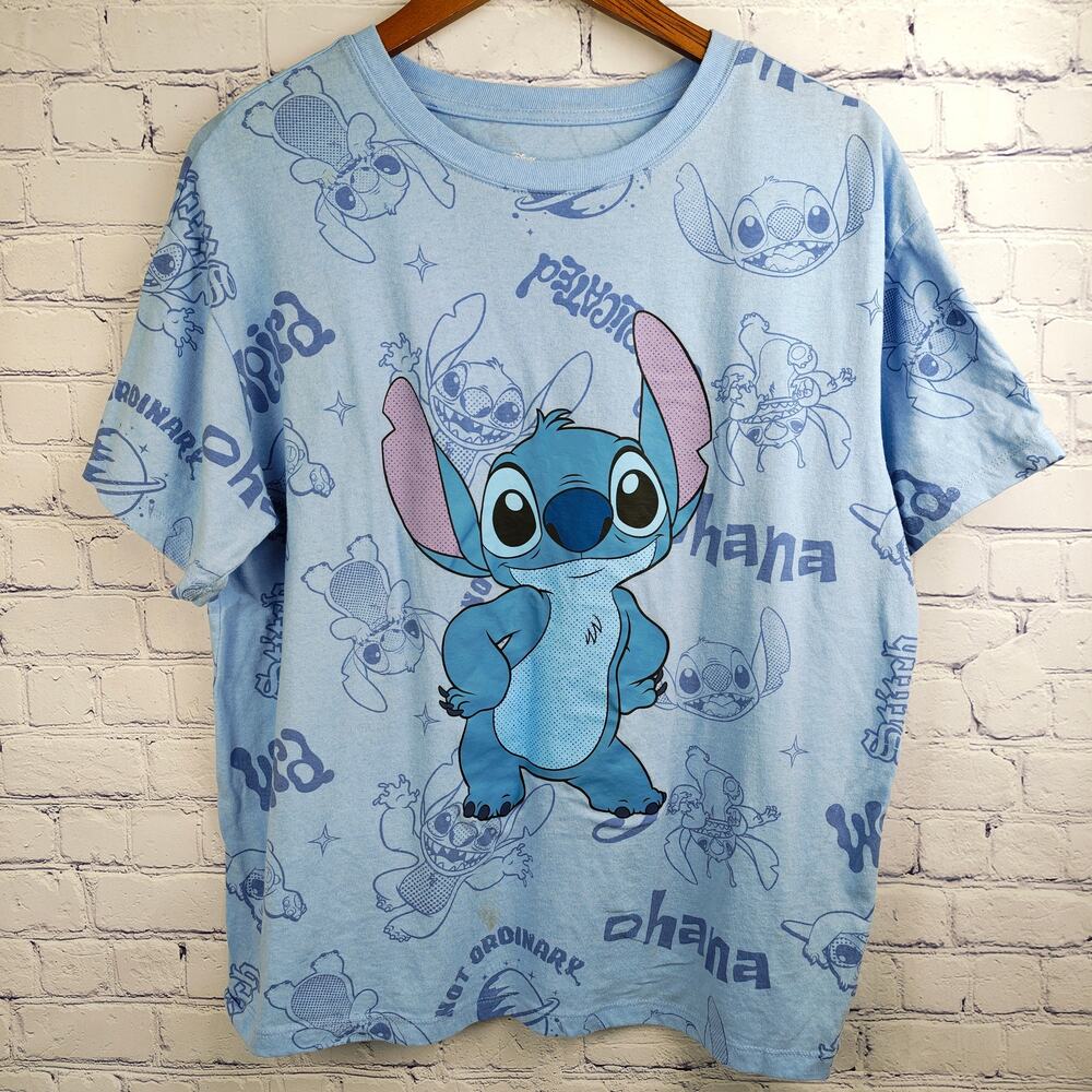 Disney Stitch Big Stitch Graphic Shirt all over print Ohana size large